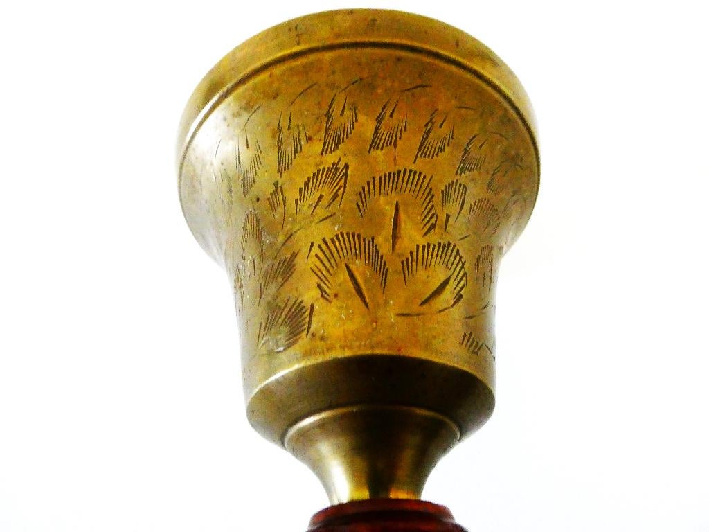 Oude messing handbel, vergaderbel tafelbel schoolbel bel, Antiek en Kunst, Ophalen of Verzenden