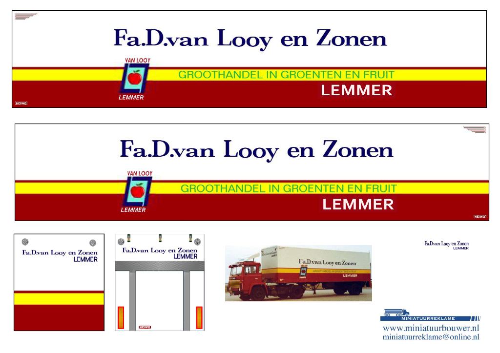 Vrachtauto decal 1:50 D van Looy en Zonen Lemmer ( trailer ), Hobby en Vrije tijd, Modelauto's | 1:50, Verzenden, Nieuw, Bus of Vrachtwagen