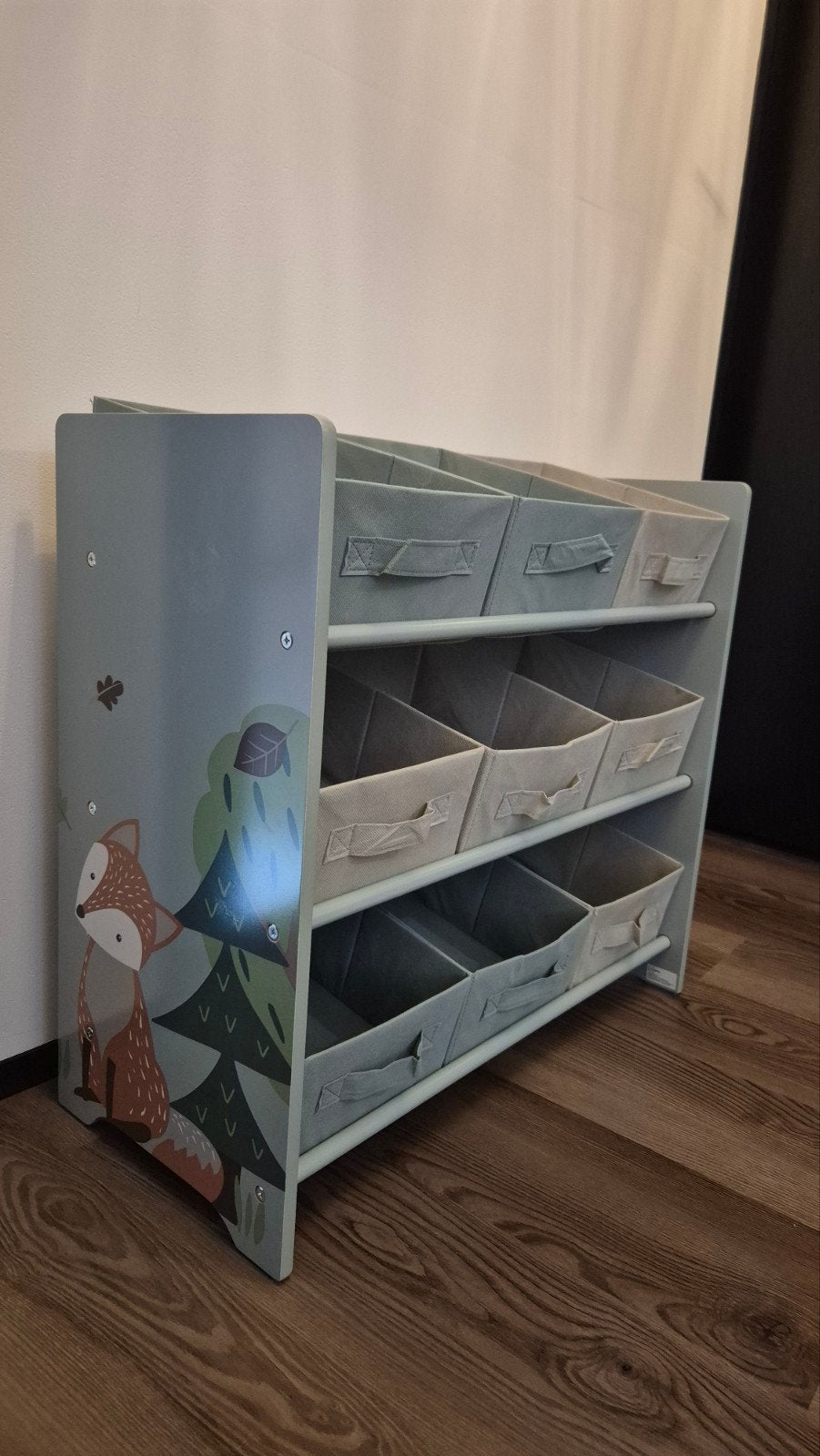 Leuke speelgoedkast met opbergbakken, vosjes design, Ophalen, Zo goed als nieuw