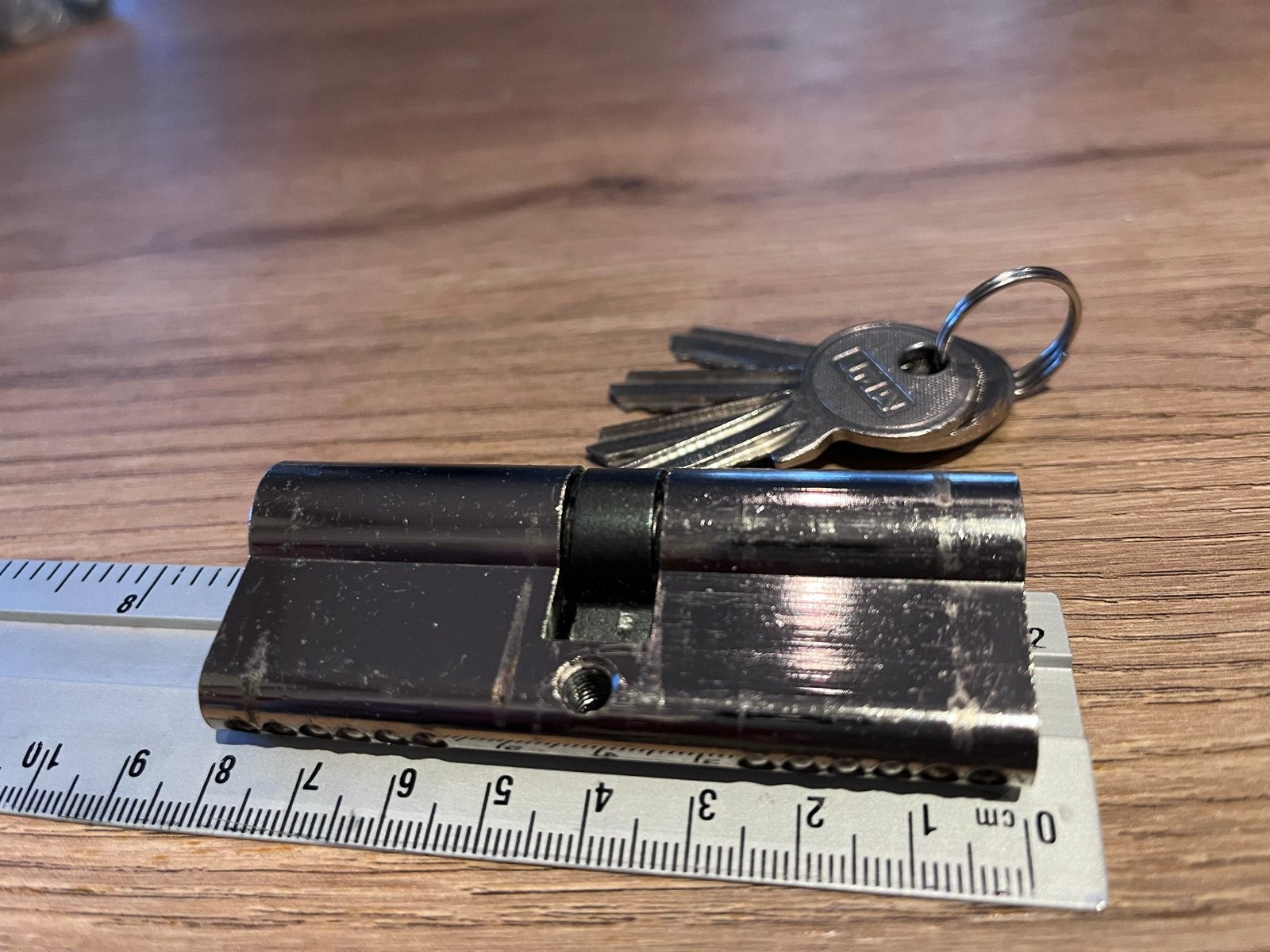 Cilinderslot 80mm met 4 sleutels, geschikt voor bui, Ophalen of Verzenden, Gebruikt, Slot