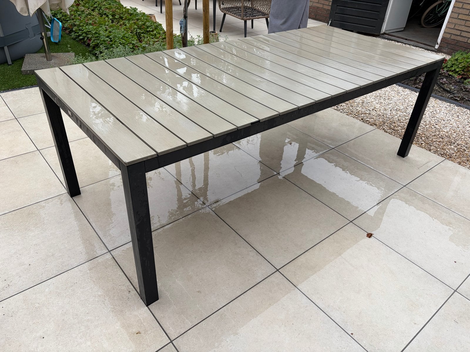 Tuintafel Bellagio met aluminium frame en composiet blad, Ophalen, Gebruikt, Rechthoekig, Aluminium