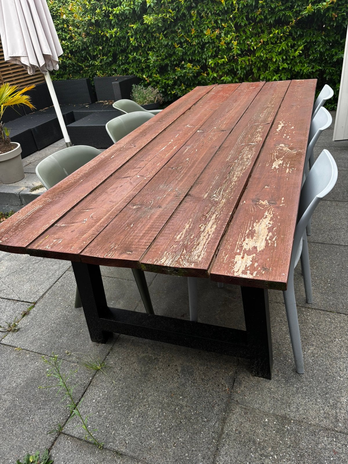 Gratis tuintafel 250x100, Ophalen, Zo goed als nieuw, Rechthoekig