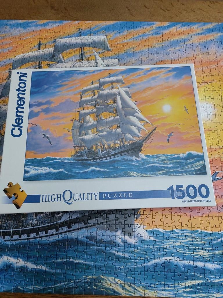 Puzzel Schip 1500 stukjes, Ophalen of Verzenden, 500 t/m 1500 stukjes, Zo goed als nieuw