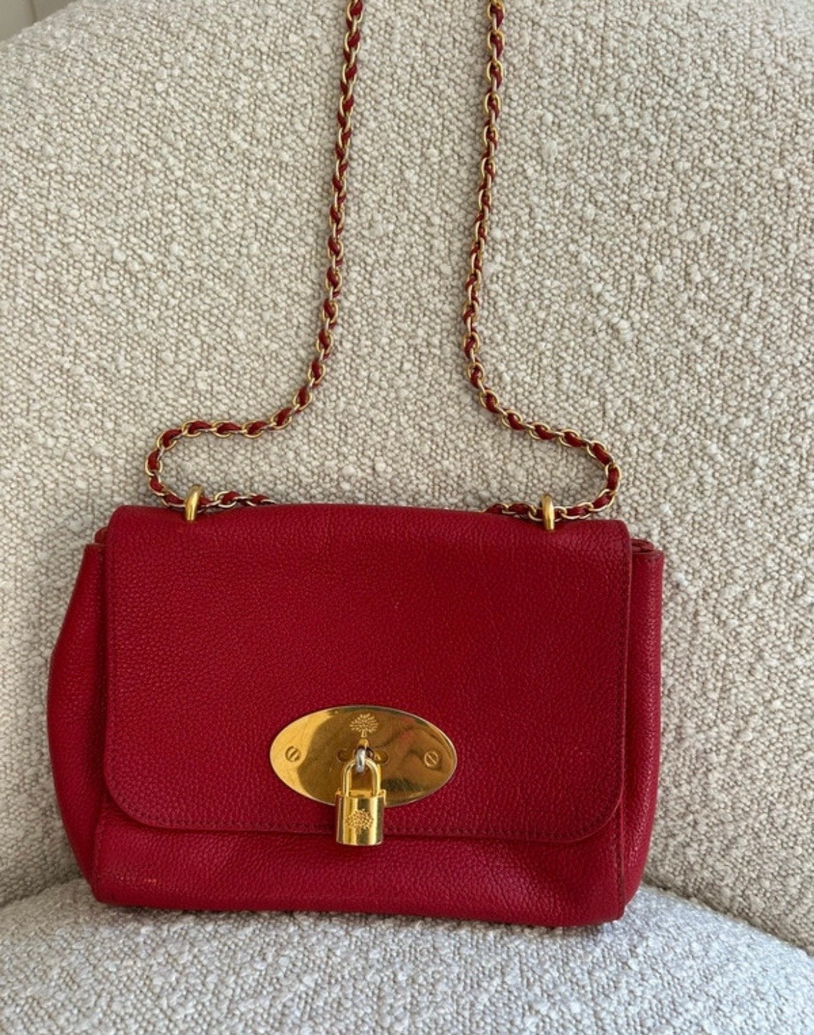 Mulberry Lily medium - Rode schoudertas, Sieraden, Tassen en Uiterlijk, Tassen | Damestassen, Gebruikt, Schoudertasje, Rood, Ophalen of Verzenden