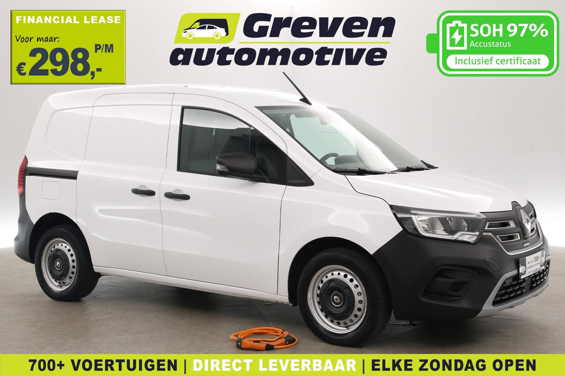 Renault Kangoo E-Tech 44 kWh | Incl. Accu | SOH 97% | Clima, 45 kWh, Gebruikt, Automatische klimaatregeling, 2 stoelen