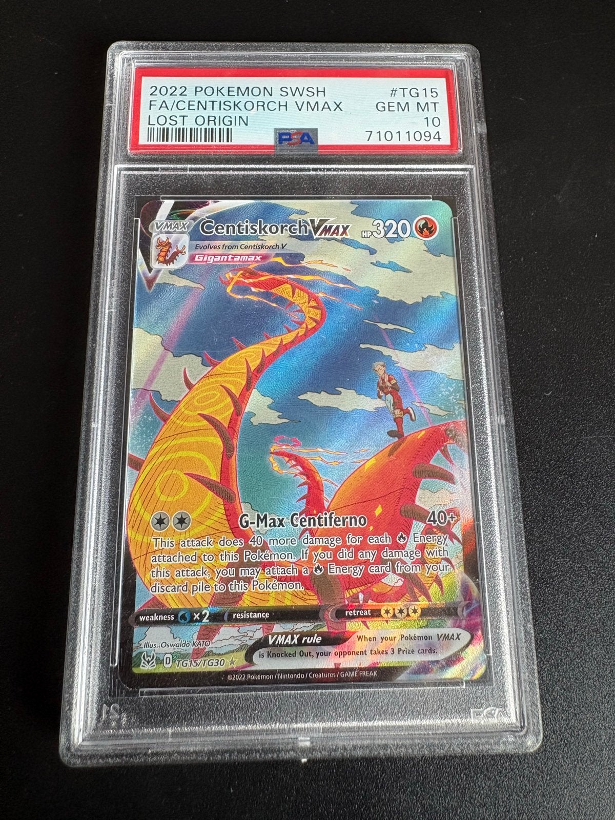 Centiskorch VMAX PSA 10 GEM MT - Lost Origin TG15/TG30, Ophalen of Verzenden, Nieuw, Losse kaart
