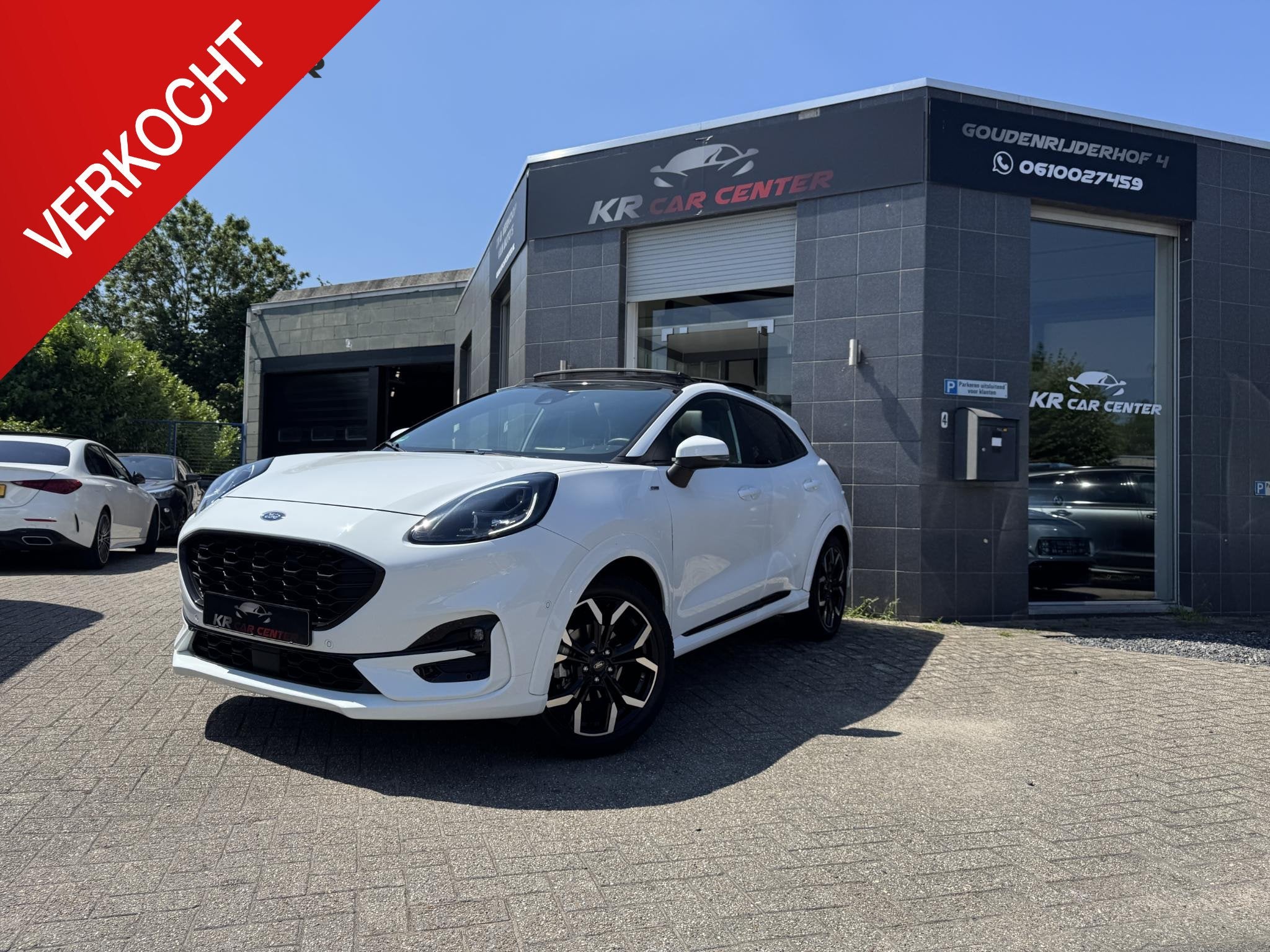 Ford Puma 1.0 EcoBoost Hybrid ST-line X PANO-B&O-LED, Stof, Wit, 665 kg, Bedrijf