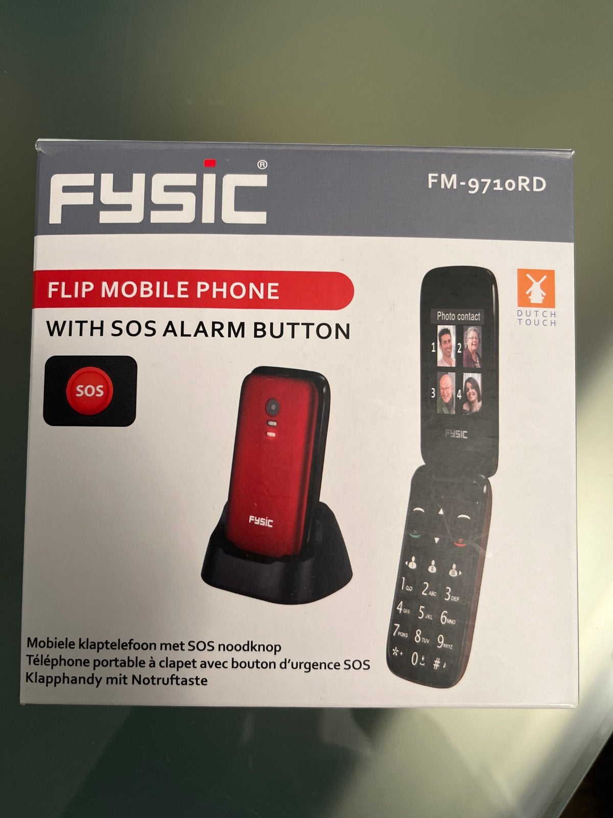 Fysic FM-9710RD Klaptelefoon met SOS-knop, Gebruikt, Inklapmodel, Ophalen of Verzenden, Minder dan 3 megapixel