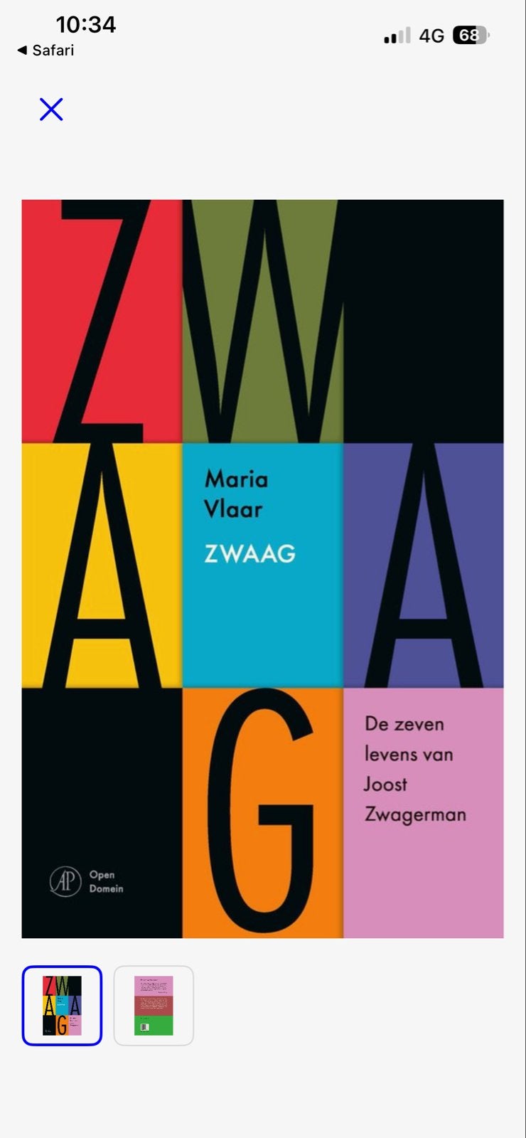 Zwaag - Maria Vlaar (De zeven levens van Joost Zwagerman), Ophalen, Nieuw