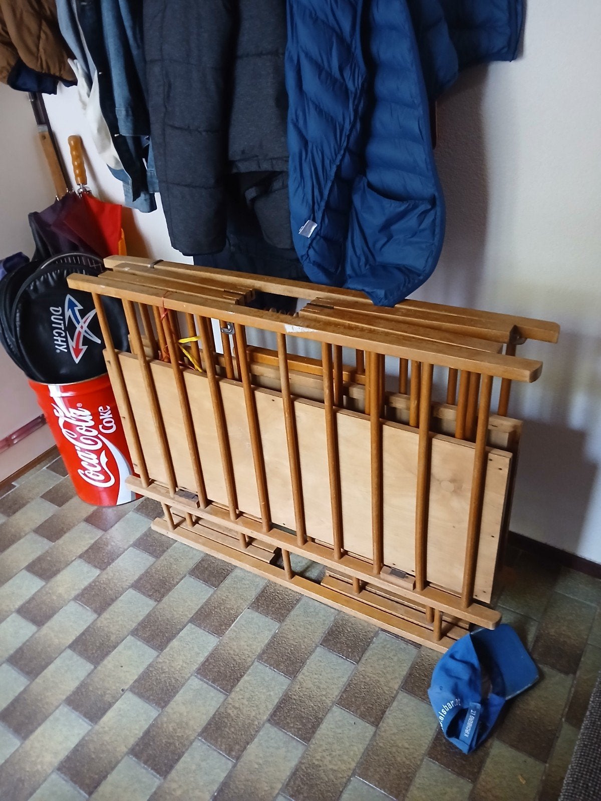 Houten box met mobiel en boxkleedjes, Kinderen en Baby's, Ophalen, Gebruikt, Overige typen