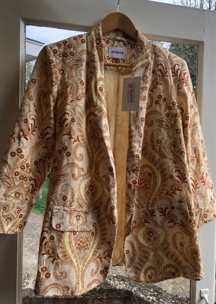 Est'Seven linnen blazer Araz mt S nieuwstaat, Kleding | Dames, Jasjes, Kostuums en Pakken, Zo goed als nieuw, Jasje, Maat 36 (S)