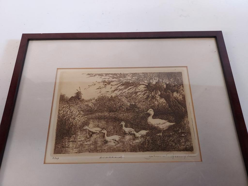 Ets van groep eenden, Antiek en Kunst, Kunst | Etsen en Gravures, Ophalen