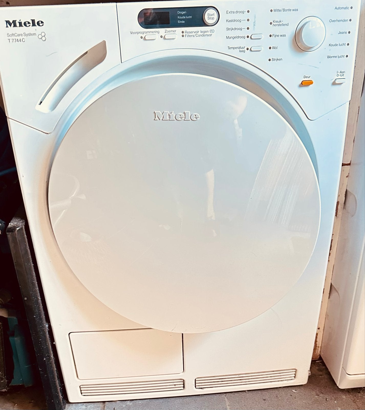 Miele T7744C SoftCare System Condensdroger, Witgoed en Apparatuur, Wasdrogers, 6 tot 8 kg, Gebruikt, Ophalen of Verzenden, Voorlader