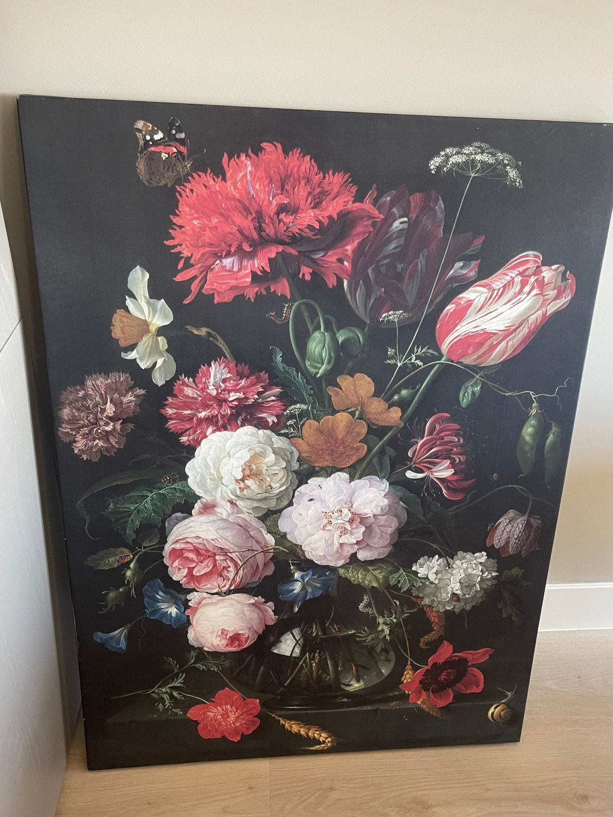 Groot Bloemstilleven (J. Davidsz de Heem 100 x 75 cm, Ophalen, Zo goed als nieuw, Schilderij