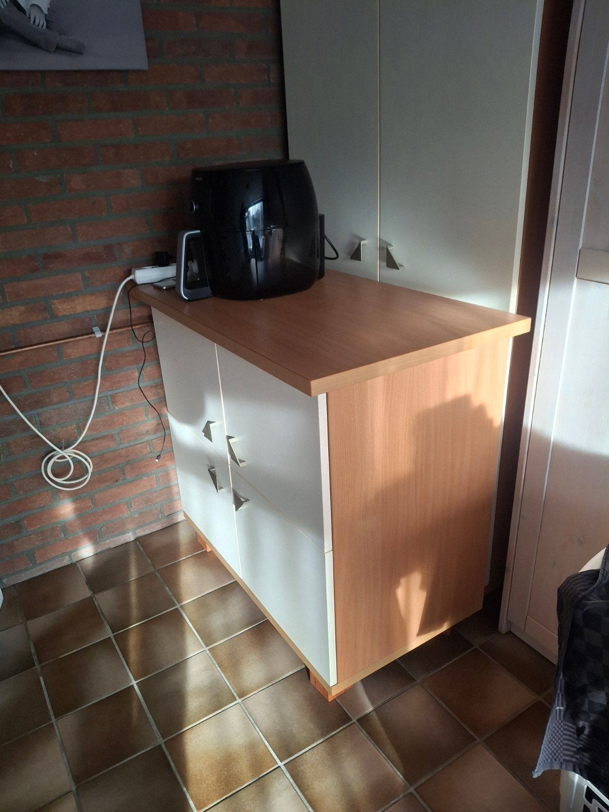 Commode grenen met wit - extra dik materiaal - tijdloos, Huis en Inrichting, 100 tot 150 cm, Ophalen of Verzenden, Tijdloos, Overige houtsoorten