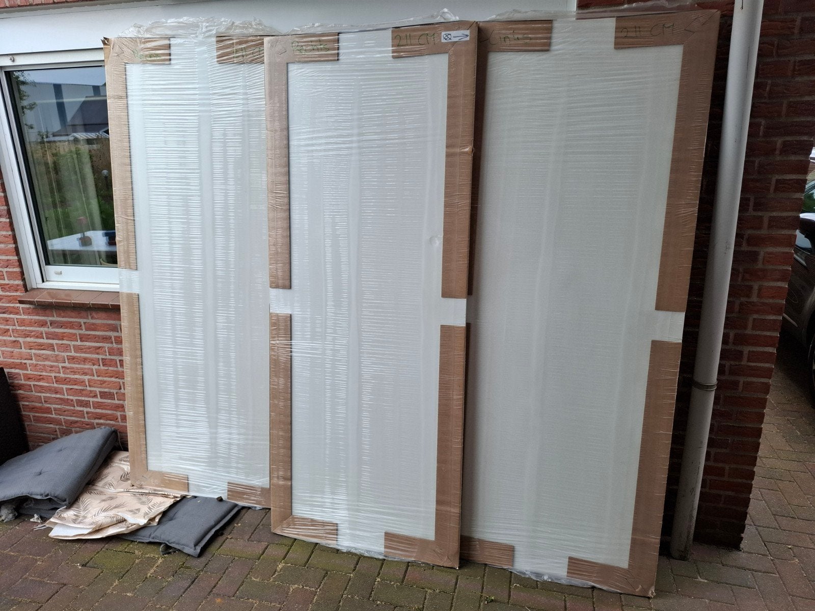 3 stuks opdekdeuren 211,5 x 83 (R/R/L), Ophalen, Kunststof, 80 tot 100 cm, Binnendeur