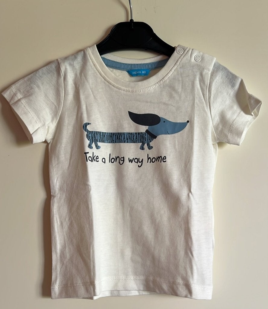 HEMA tshirt maat 80 teckel, Verzenden, Zo goed als nieuw, Hema, Jongetje