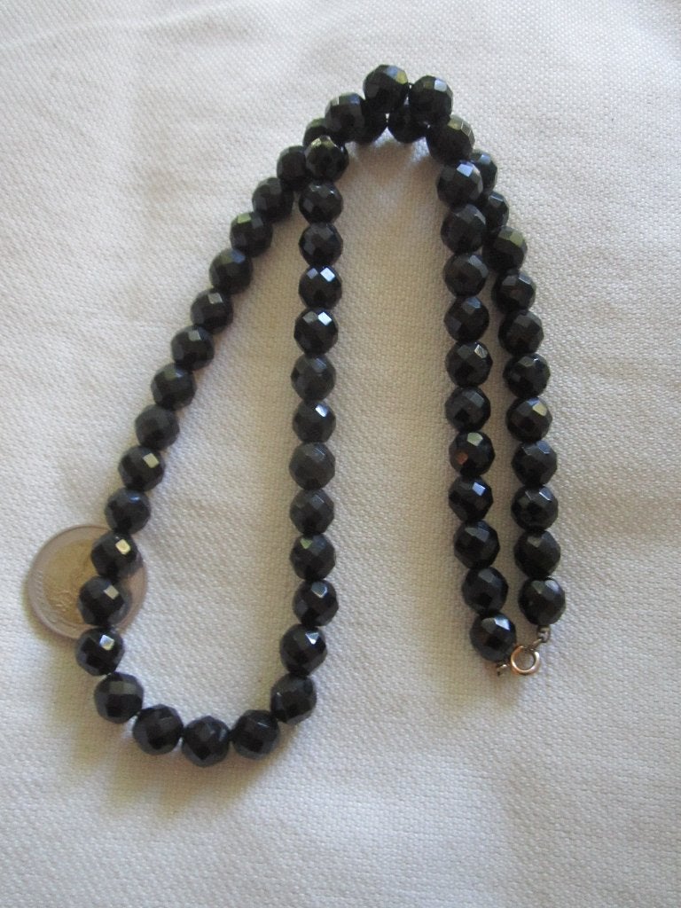 4.   Schitterende oude ketting, French jet,   60 cm, Ophalen, Overige materialen, Ketting