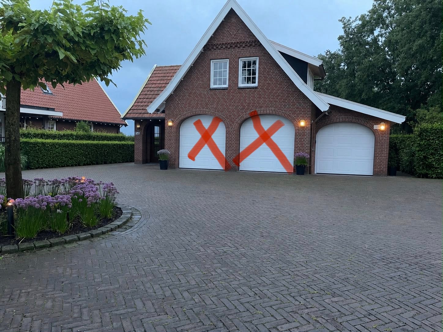 Hôrmann witte elektrische garage deur sectionaaldeur, Ophalen, Garagedeur, Zo goed als nieuw, Metaal