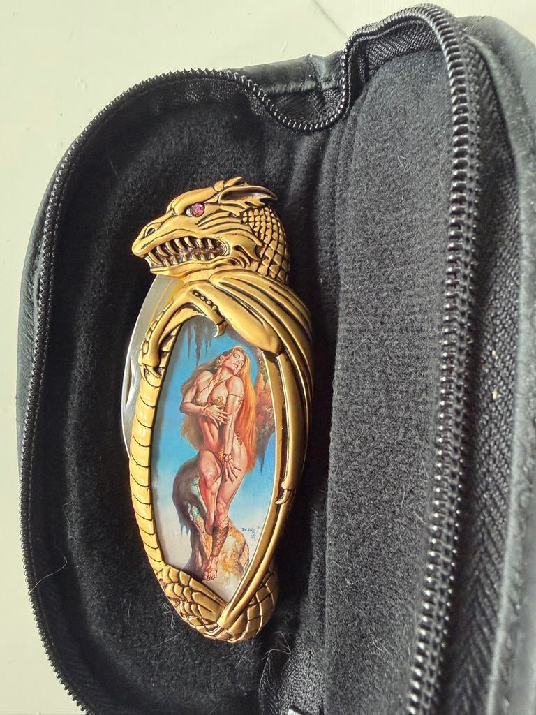 Franklin Mint zakmes met draak, Ophalen of Verzenden, Gebruikt