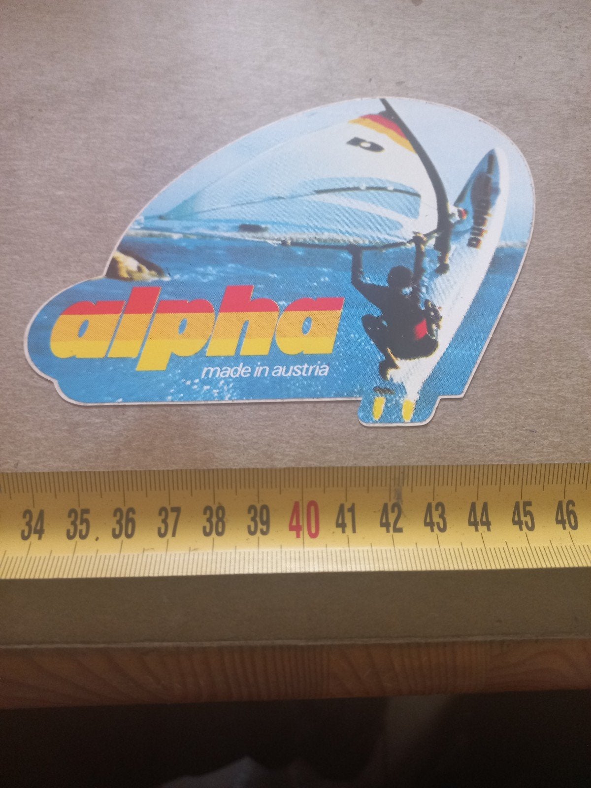 Vintage Alpha Windsurf Sticker - Made in Austria, Ophalen of Verzenden, Gebruikt, Sport