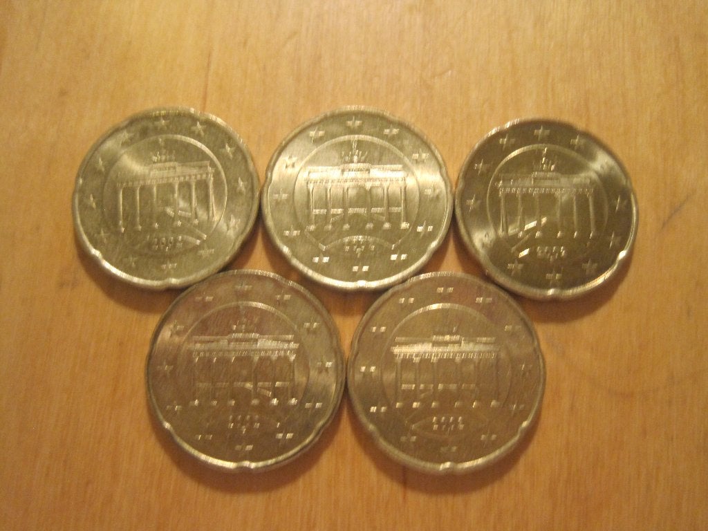 Euromunten Duitsland, Verzenden, Duitsland, 20 cent, Setje