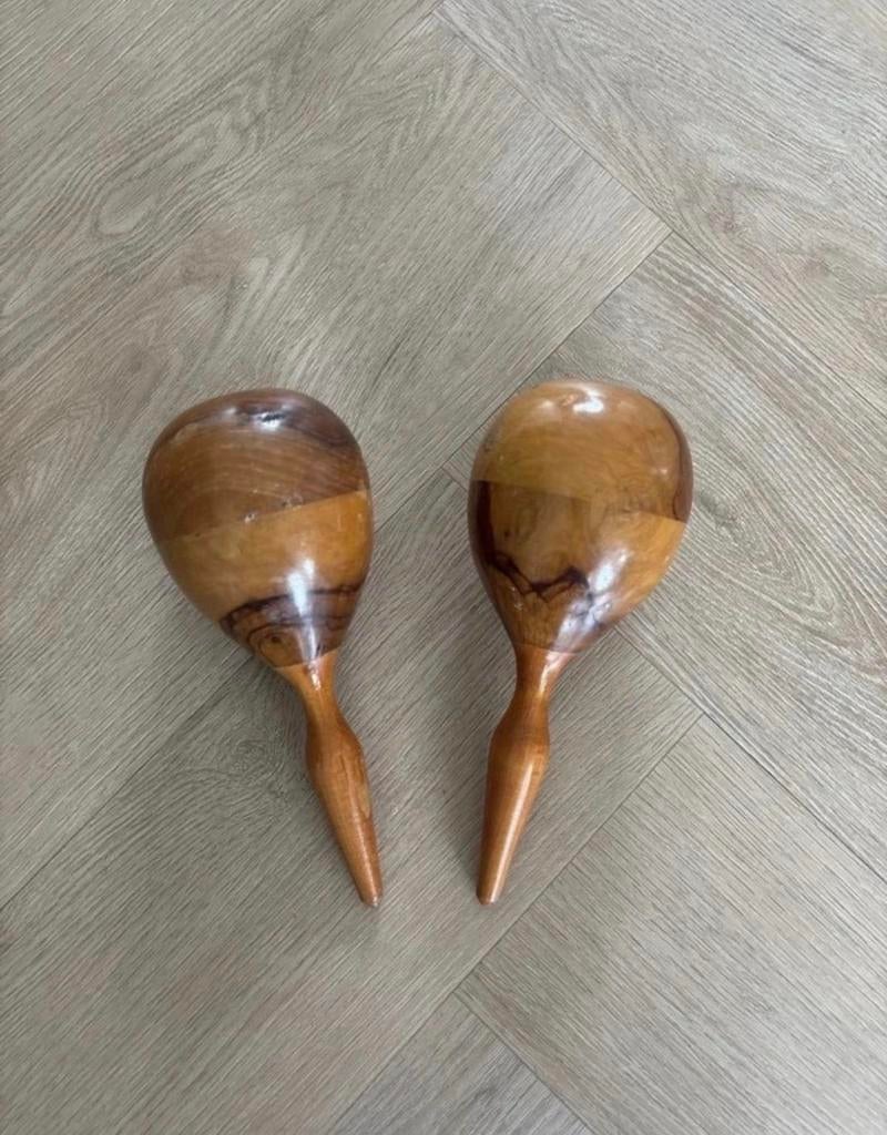Vintage houten maracas sambaballen montessori muziek, Kinderen en Baby's, Speelgoed | Houten speelgoed, Ophalen of Verzenden, Zo goed als nieuw