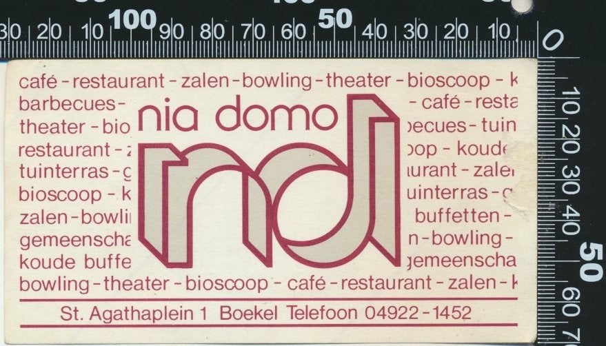 Sticker: Nia Domo - Boekel (1), Verzamelen, Verzenden, Zo goed als nieuw, Bedrijf of Vereniging