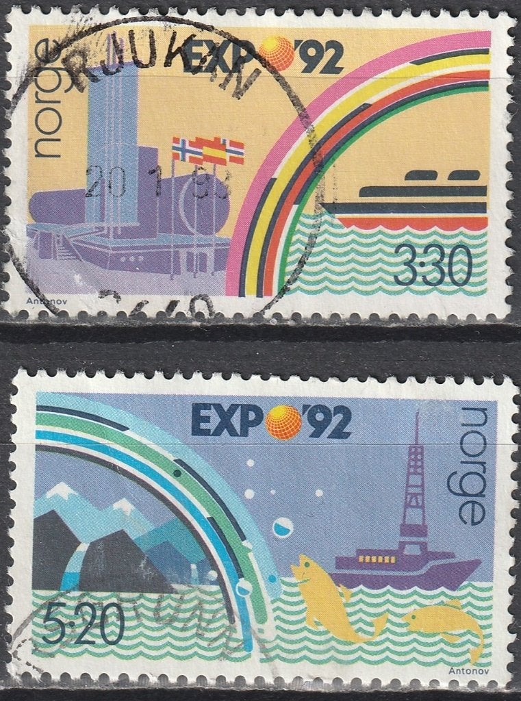 Noorwegen Michel nr. 1094-1095 Gebruikt, Postzegels en Munten, Postzegels | Europa | Scandinavië, Verzenden, Noorwegen, Gestempeld