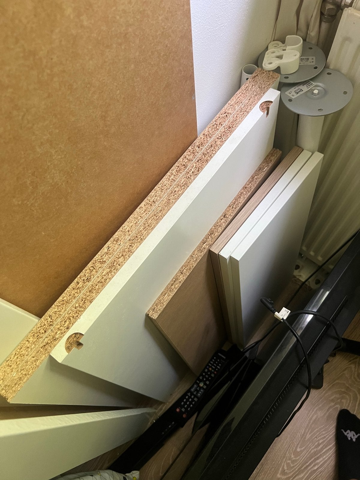 Ikea Komplement planken en ladefront (wit en hout), Ophalen, Gebruikt