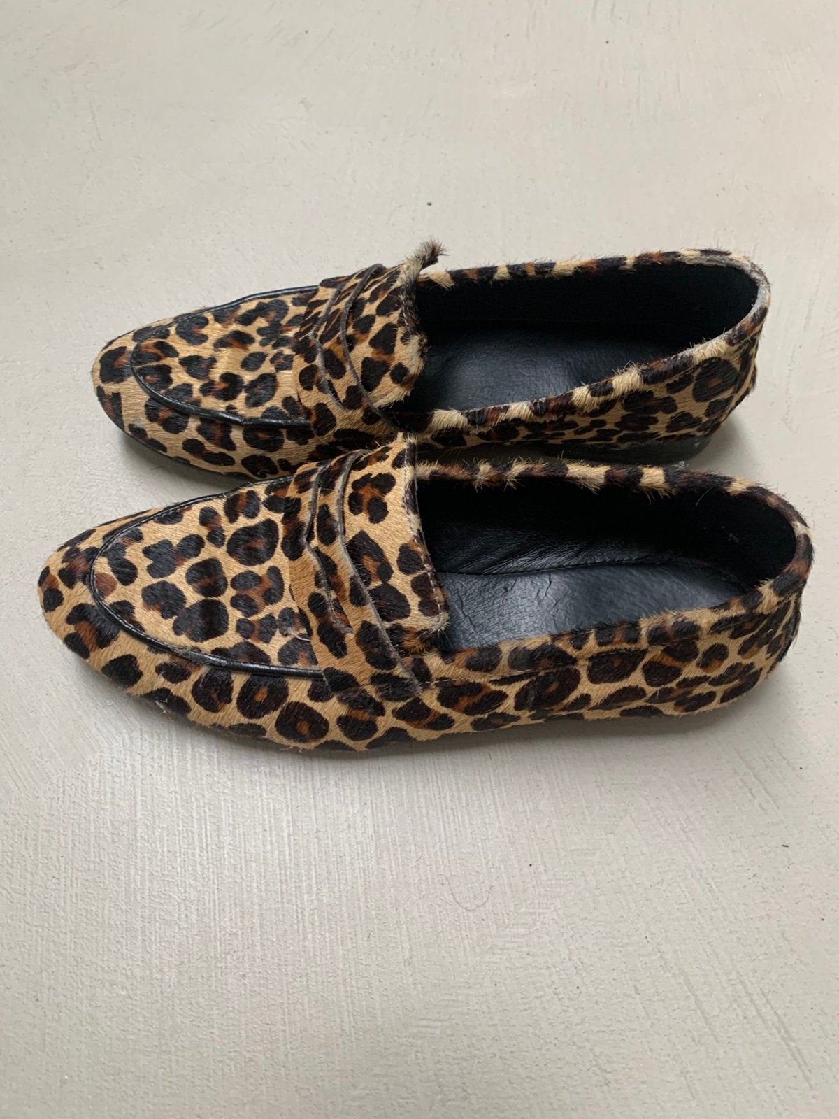 Loafers panter print, maat 38, Kleding | Dames, Bruin, Instappers, Ophalen of Verzenden, Zo goed als nieuw