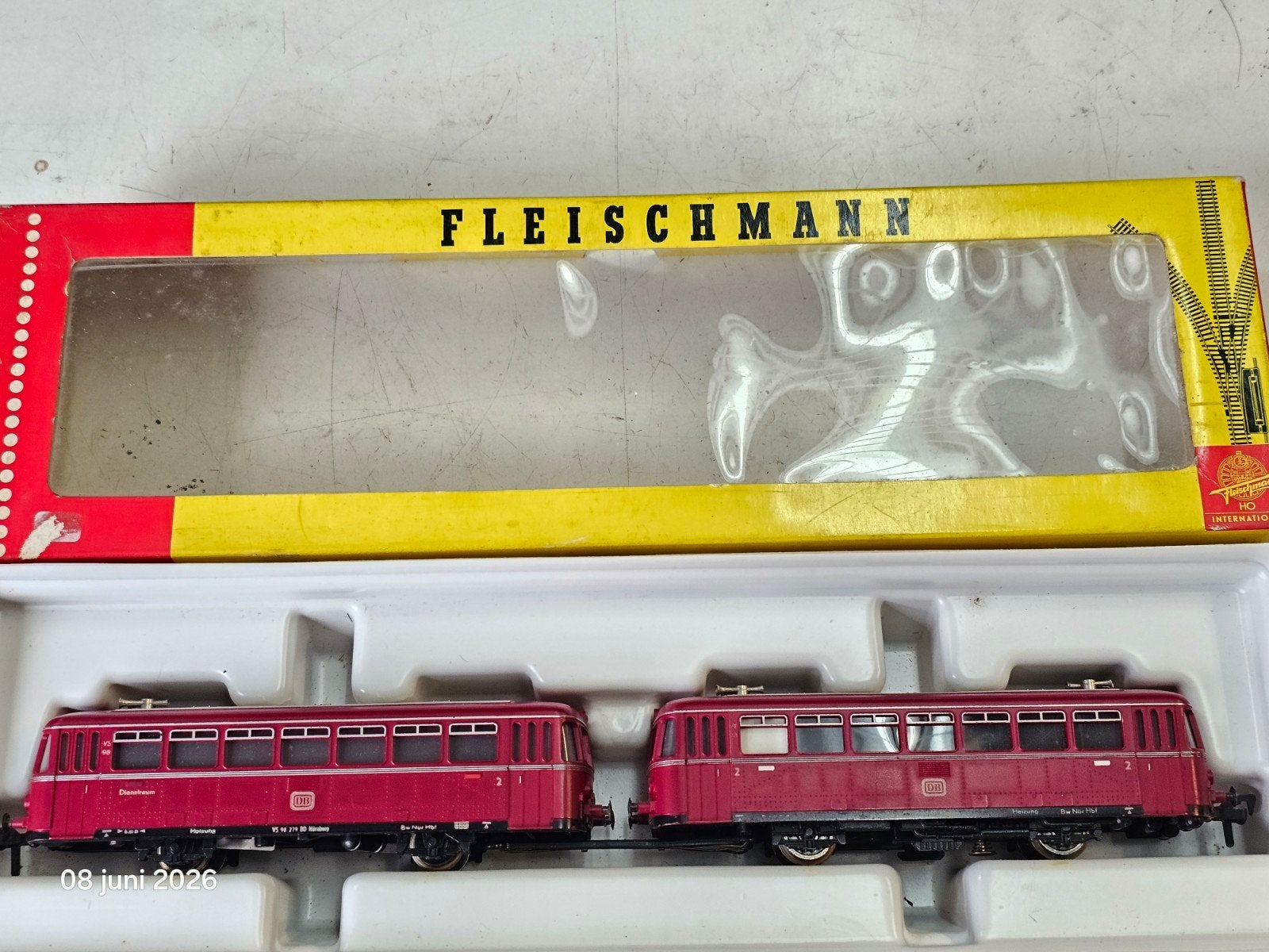 Modeltrein Ho fleischmann 1372/2 railbus in doos, Ophalen of Verzenden, Gelijkstroom, Wagon, Fleischmann