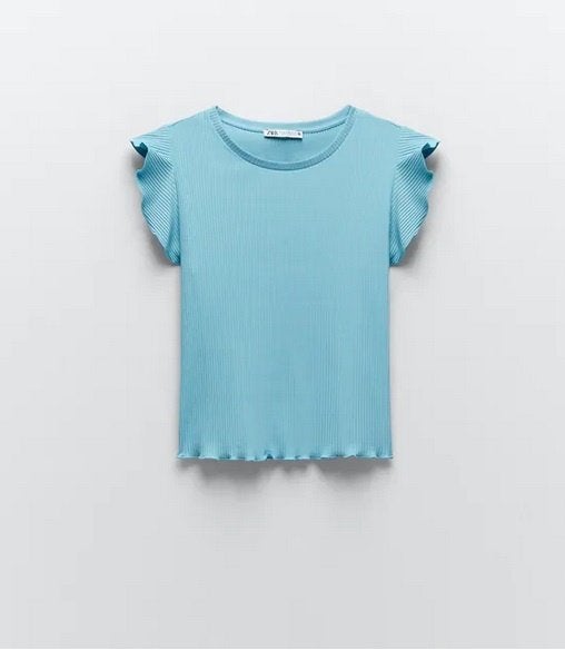 Ruffle top (Zara), Blauw, Zara, Nieuw, Ophalen of Verzenden