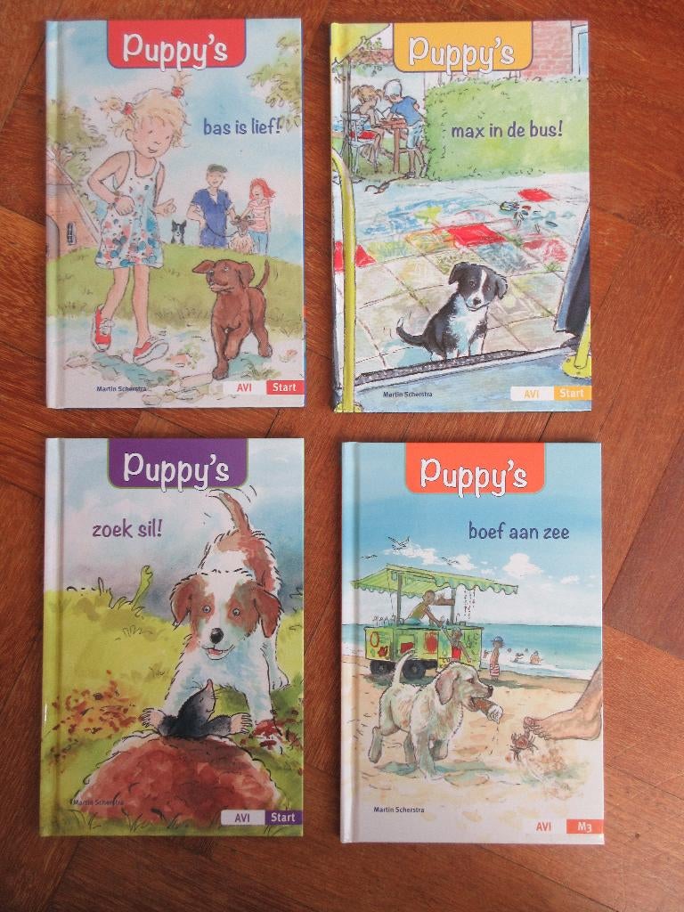 4 x boeken Puppy's Avi Start en M3, Ophalen of Verzenden, Gelezen, Fictie algemeen
