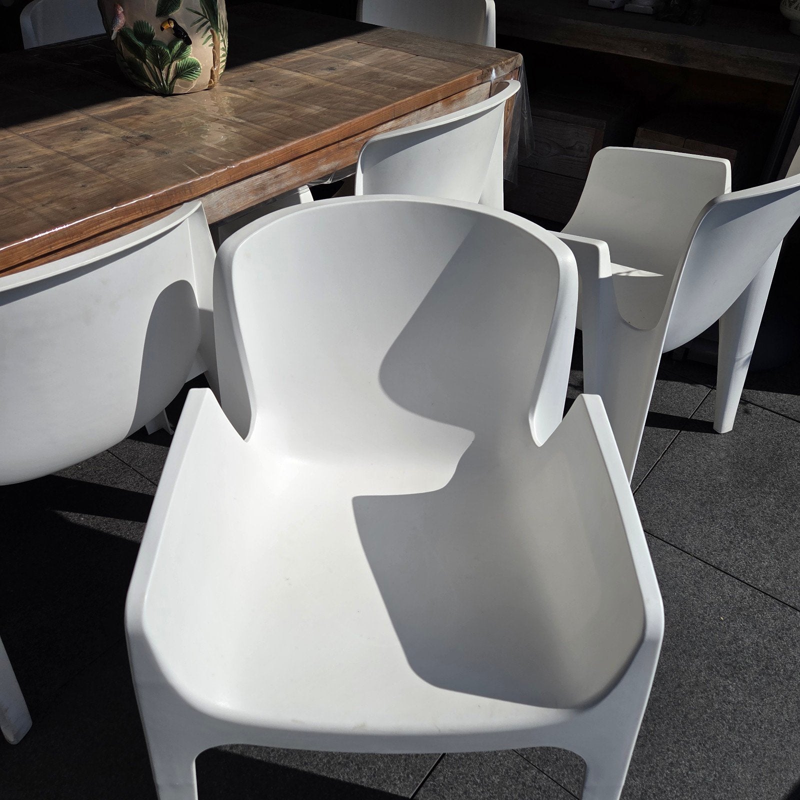 8 tuinstoelen/kuipstoelen, Ophalen, Kunststof, Stapelbaar