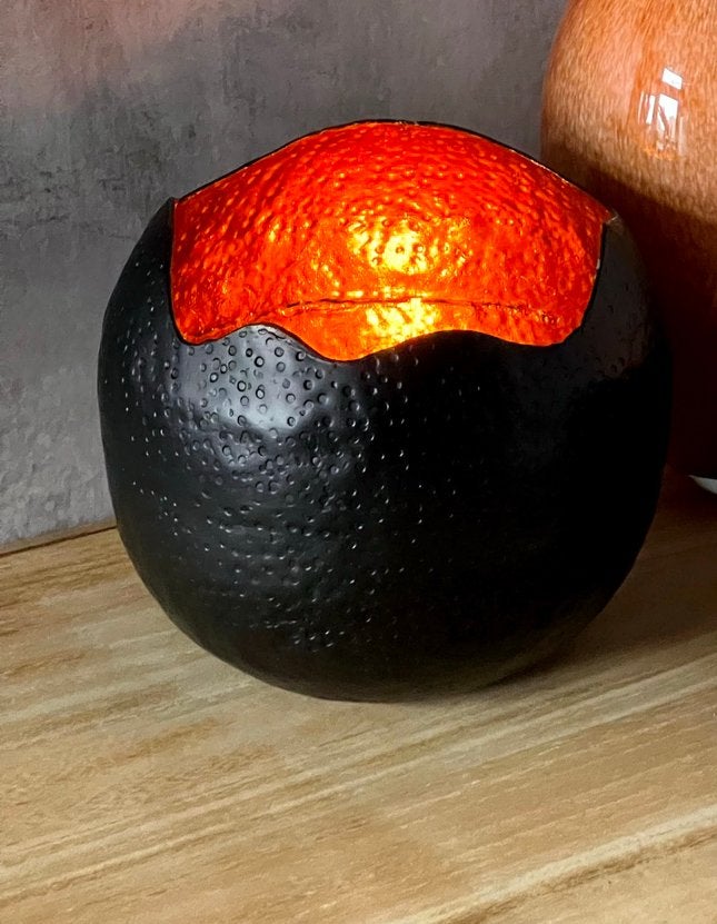 Aluminium kaarsenhouder zwart/goud - 19x19cm, 19 cm, Overige merken, Waxinelichthouder, Nieuw