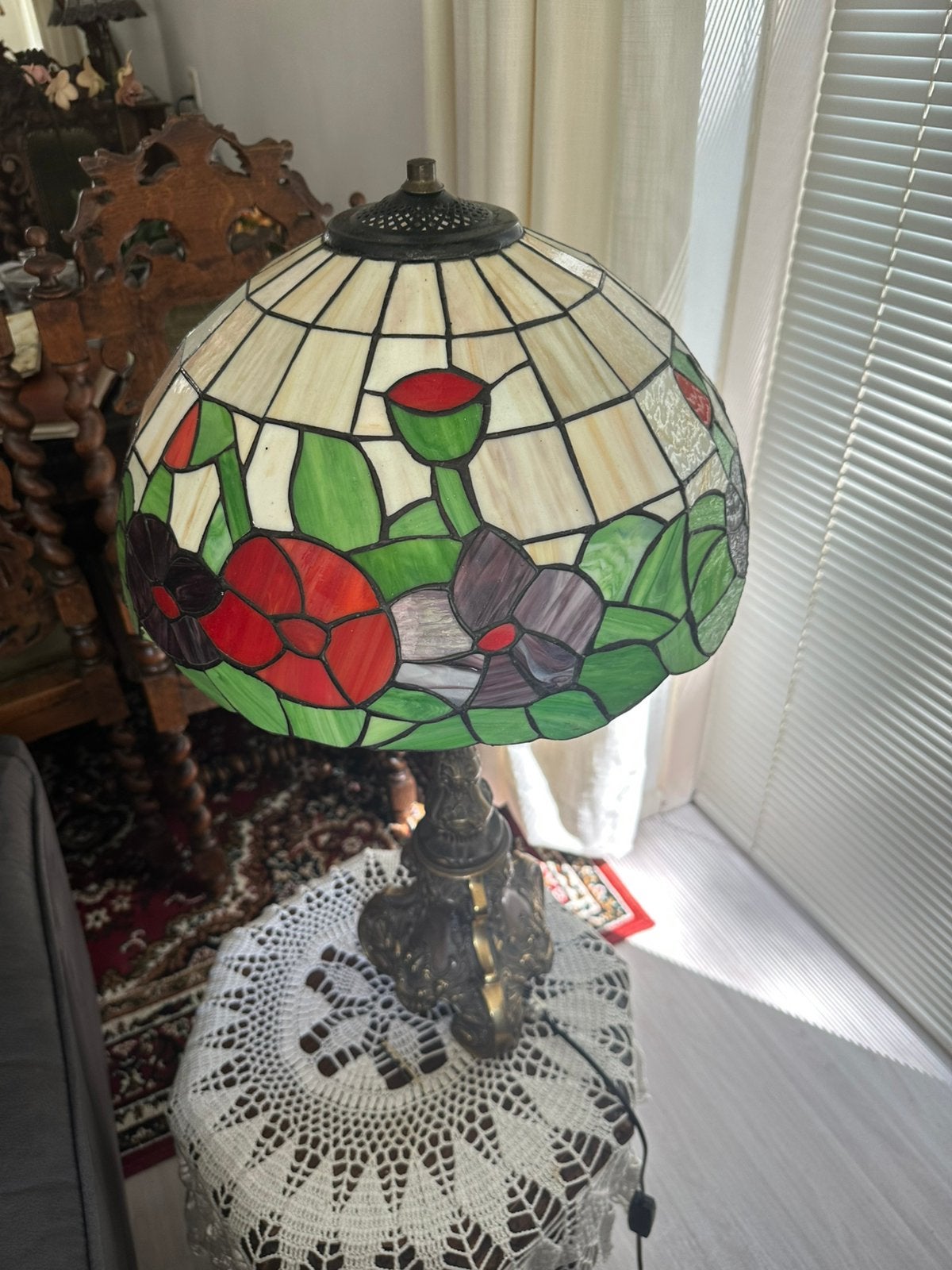 Tiffany schemerlamp, Huis en Inrichting, Lampen | Tafellampen, Ophalen, Zo goed als nieuw, Schemerlamp