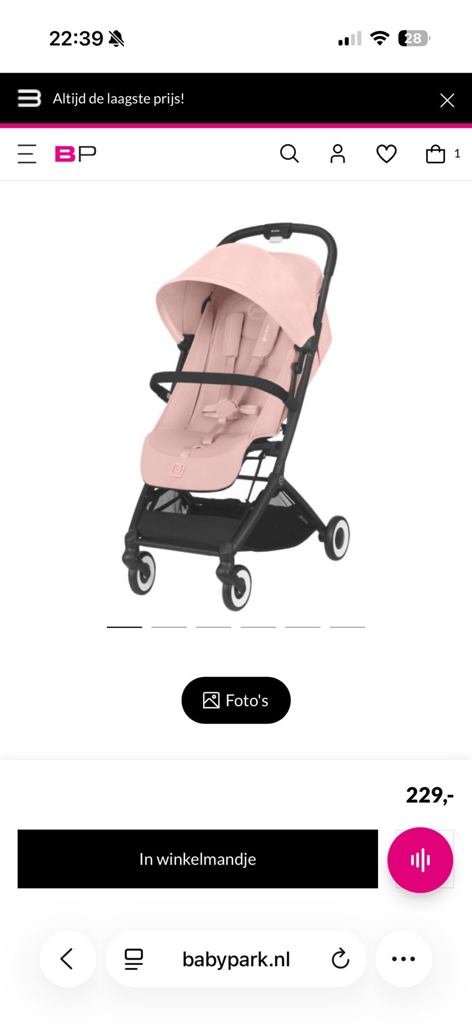 Cybex Orfeo buggy, Kinderen en Baby's, Buggy's, Nieuw, Overige merken, Regenhoes, Ophalen