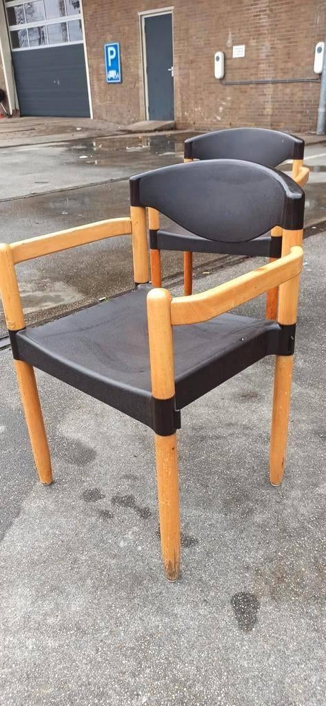 2 vintage Strax stoelen, Hartmut Lohmeyer voor Casala, Tweedehands, Twee, Bruin, Tweedehands