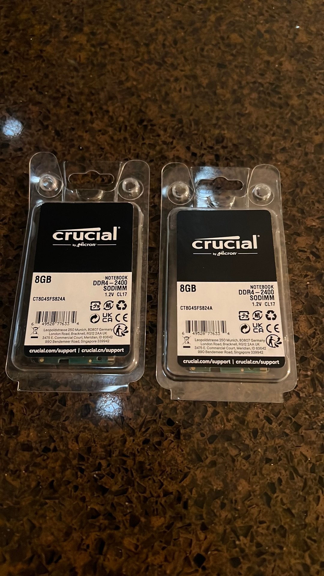 Crucial 8GB DDR4-2400 SODIMM RAM Geheugen (2 stuks), Computers en Software, DDR4, 8 GB, Ophalen of Verzenden, Zo goed als nieuw