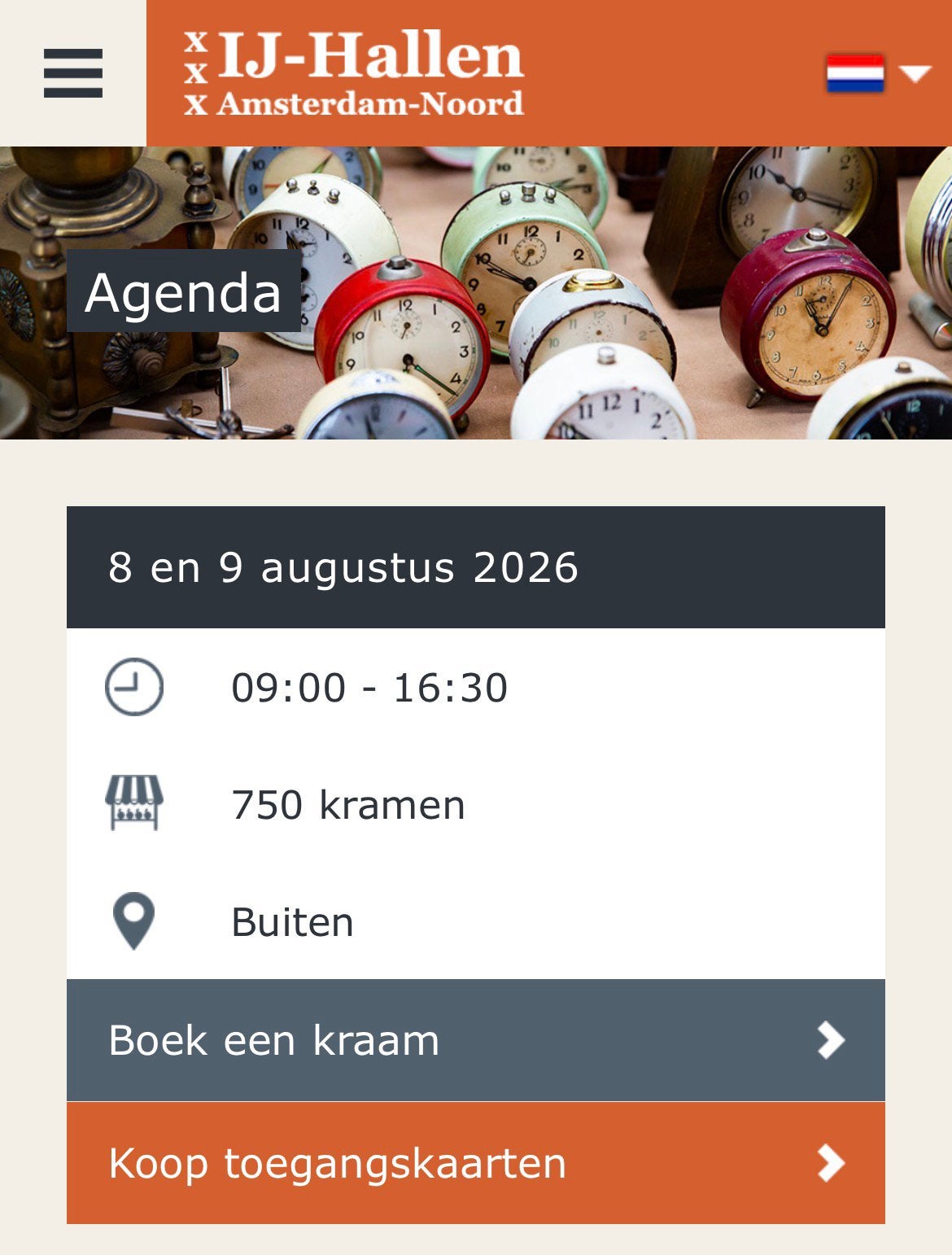 Ijhallen 8 augustus kraam gezocht