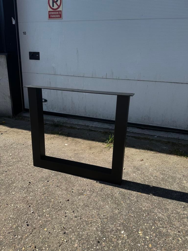 Stalen U Tafelpoot 80x75 cm | Zwart gepoedercoat, Huis en Inrichting, Tafelonderdelen, Zo goed als nieuw, 50 tot 100 cm, Rechthoekig
