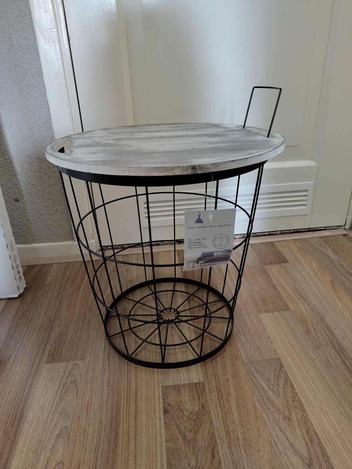 Bijzettafel/mand, Huis en Inrichting, Tafels | Bijzettafels, Ophalen, Rond