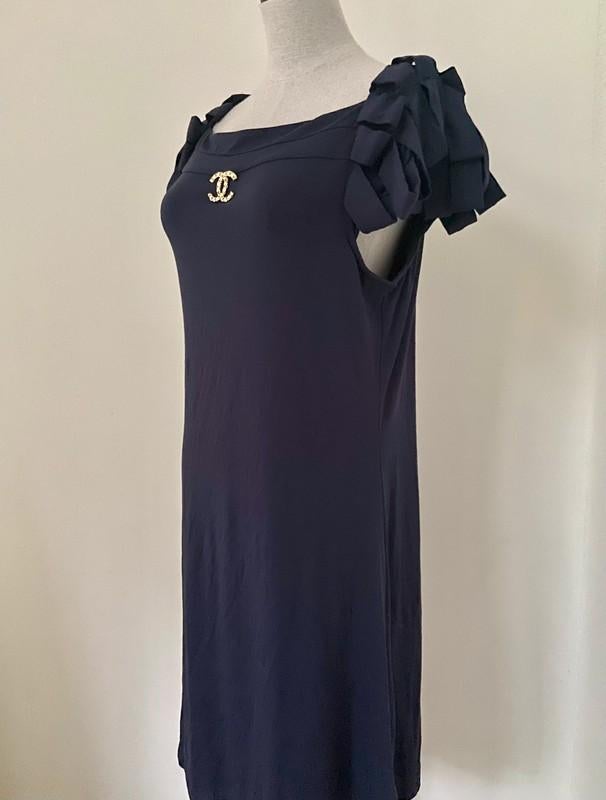 Cynthia Rowley (M)twv 657,- aparte luxe jurk stretch tricot, Ophalen of Verzenden, Zo goed als nieuw, Maat 38/40 (M), Blauw