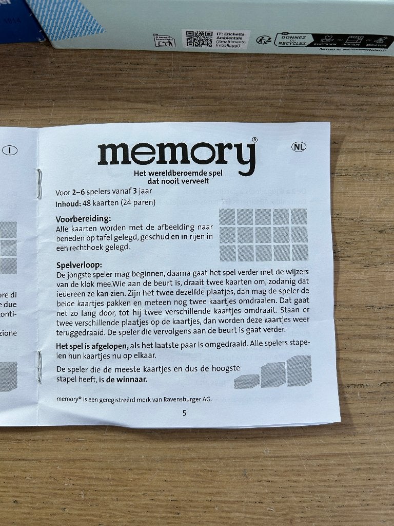 Peppa Pig Memory Ravensburger, Ophalen of Verzenden, Zo goed als nieuw