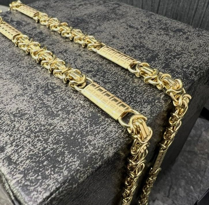 14k gouden ketting platte koningsketting, Ophalen of Verzenden, Nieuw, Goud