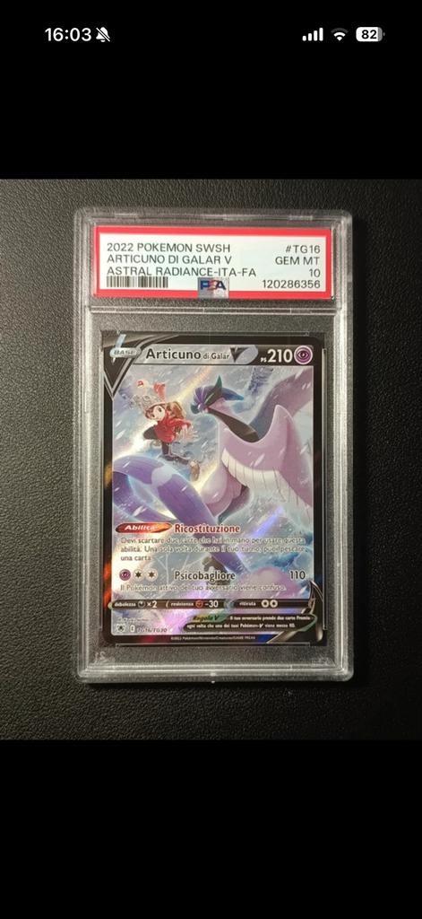 Pokemon Articuno of Galar V TG16 PSA 10 Gem Mint, Ophalen of Verzenden, Nieuw, Losse kaart, Foil
