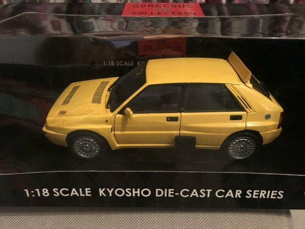Kyosho 1:18 Lancia Delta HF Integrale yellow Kyosho first ed, Verzenden, Nieuw, Auto, Kyosho