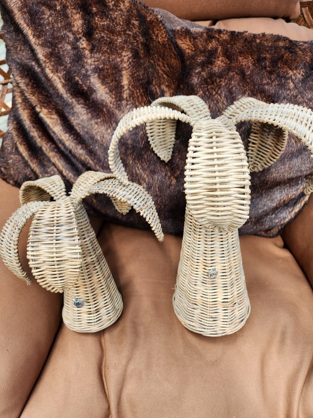 Riviera Maison Palmboom Decoratie Set (2 stuks), Beige, Ophalen of Verzenden, Natuurlijk materiaal, Landelijk