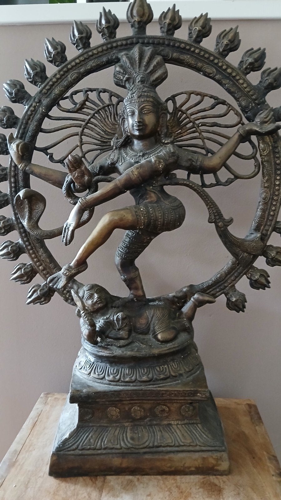 Antiek beeld begin 20e eeuw van Shiva Nataraj, Ophalen